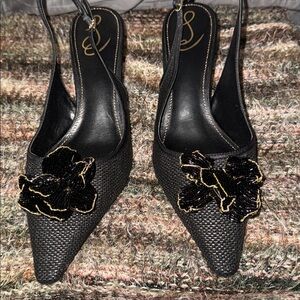 Elegant Black Slingback Heels